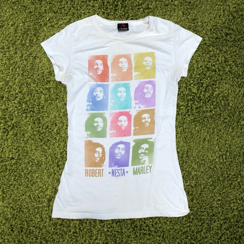 Bob Marley 2007 Zion Rootswear T-Shirt Women s S White Robert Nesta Reggae Rasta
